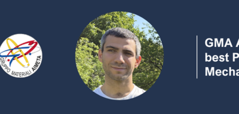 Ariel S. Boiardi receives the AIMETA GMA award for best PhD thesis in Mechanics of Materials